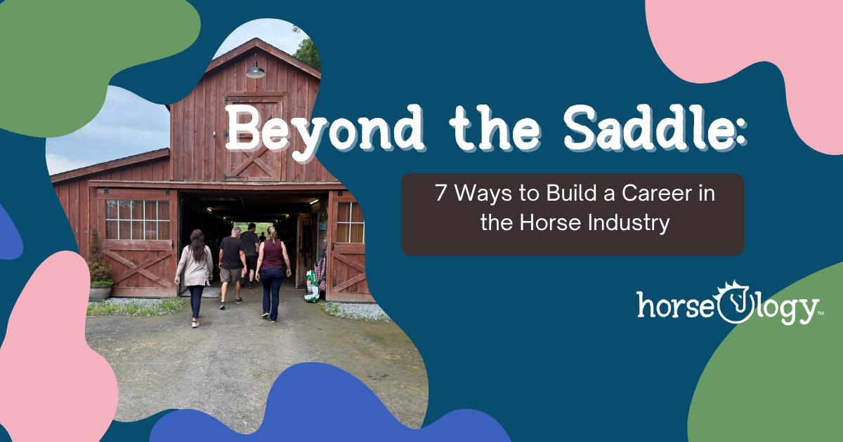 People walking into a horse barn representing careers in the horse industry beyond riding or racing