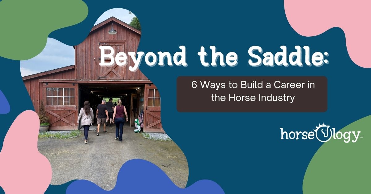 People walking into a horse barn representing careers in the horse industry beyond riding or racing